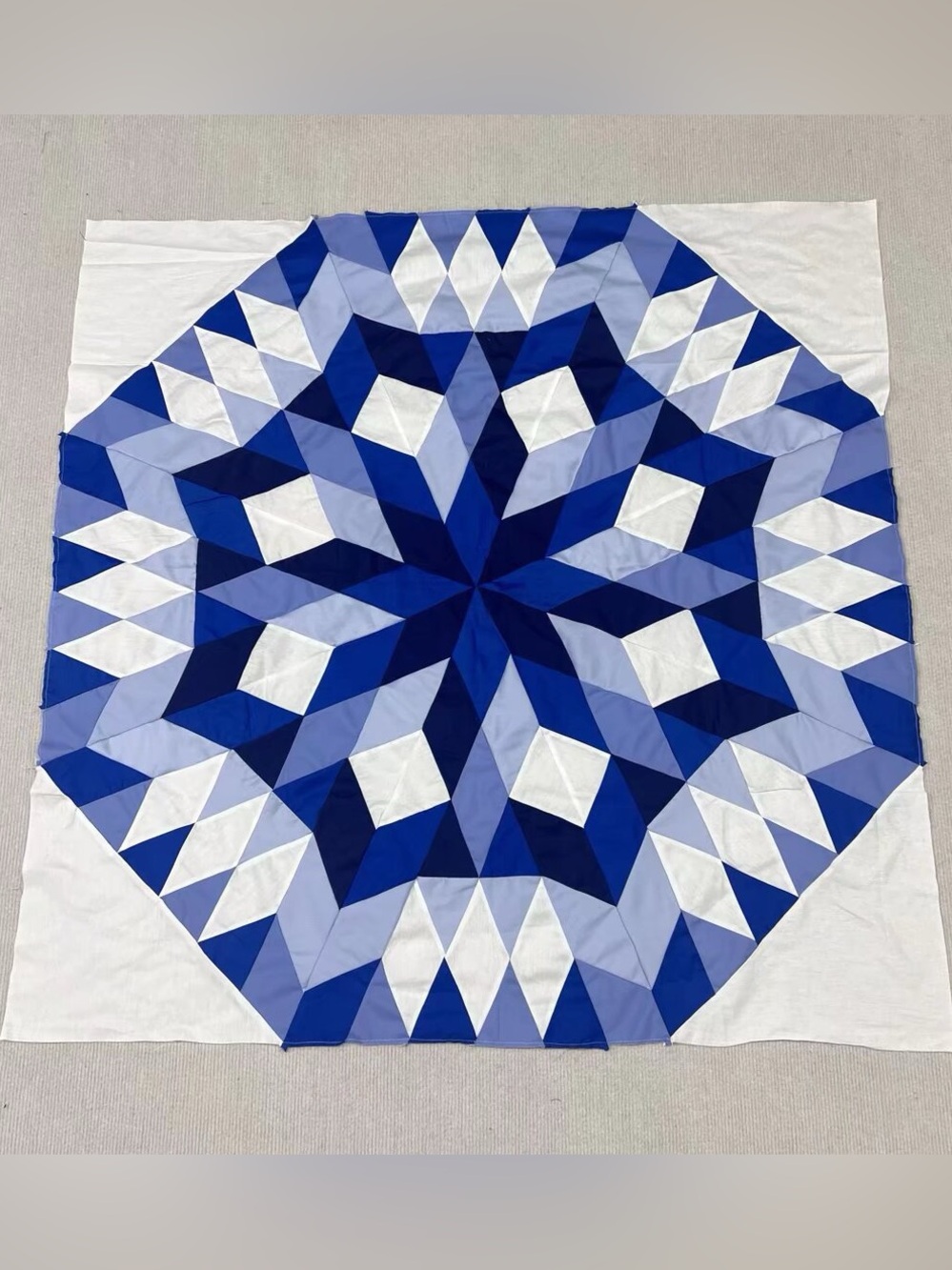 Handmade Winter Dream Stars Baby Quilt Top 47x47" Pieced~BABY/BED/Wall Decor